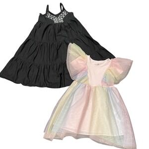 Girls Dresses Lot Of 2 Size 4T Party Summer Bundle Pink Black